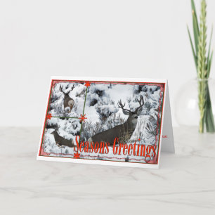 Tarjeta Festiva Saludos de temporada Buck Deer