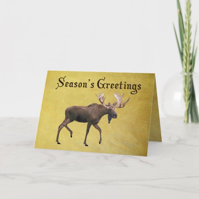 Tarjeta Festiva Saludos de temporada - Bull Moose (Anverso)