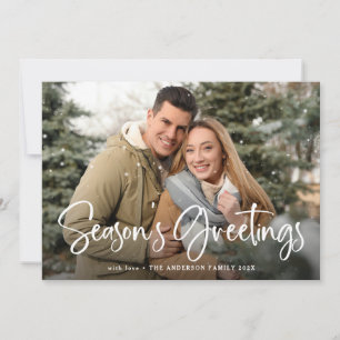 Tarjeta Festiva Saludos de temporada con la foto de su familia