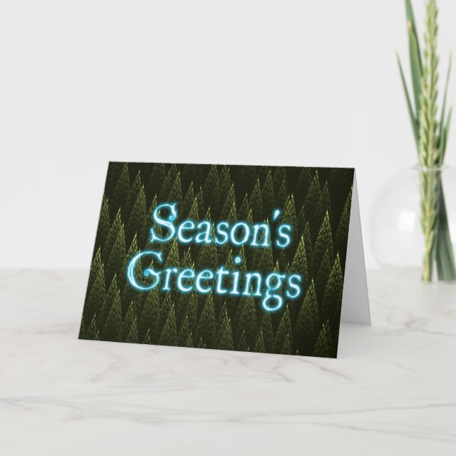 Tarjeta Festiva Saludos de temporada - Coníferas (Anverso)