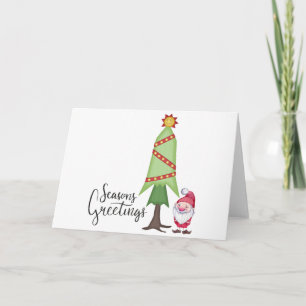 Tarjeta Festiva Saludos de temporada de Gnome