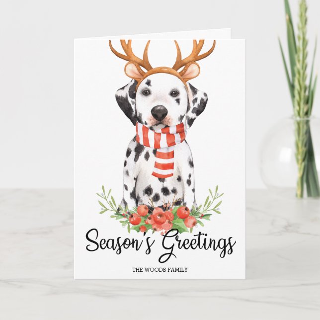Tarjeta Festiva Saludos de temporada de Navidades de Dalmacia (Anverso)