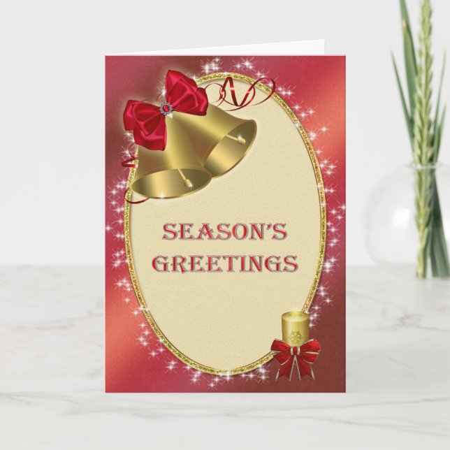 Tarjeta Festiva "Saludos de temporada" de Navidades de negocios co (Anverso)