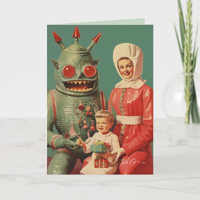 Tarjeta Festiva Saludos de temporada de nuestra familia (Anverso)