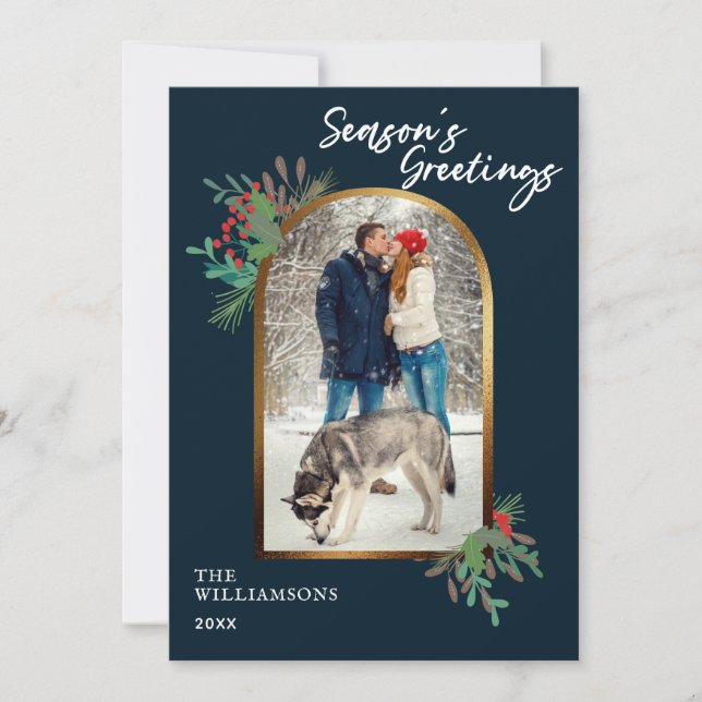 Tarjeta Festiva Saludos de temporada de Personalizado de Foliage d (Anverso)