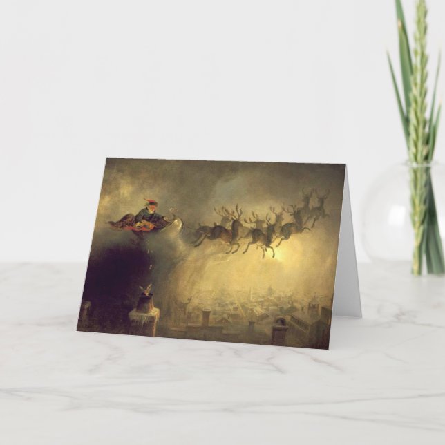 Tarjeta Festiva Saludos de temporada de Santa Claus (Anverso)