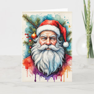 Tarjeta Festiva Saludos de temporada de Santa Claus