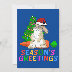 Tarjeta Festiva Saludos de temporada del conejo divertido