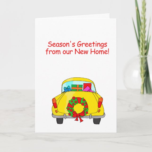 Tarjeta Festiva Saludos de temporada desde el nuevo hogar (Anverso)
