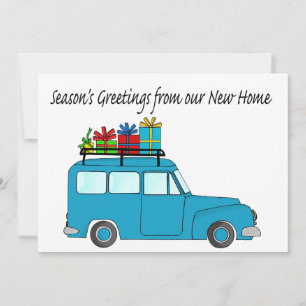 Tarjeta Festiva Saludos de temporada desde el nuevo hogar