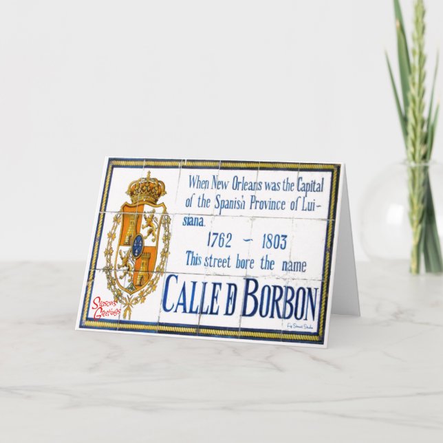 Tarjeta Festiva Saludos de temporada desde la calle Bourbon (Anverso)