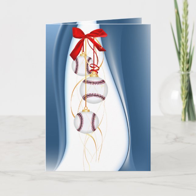 Tarjeta Festiva Saludos de temporada en el béisbol (Anverso)