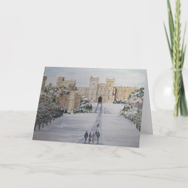 Tarjeta Festiva Saludos de temporada en el Castillo de Windsor (Anverso)
