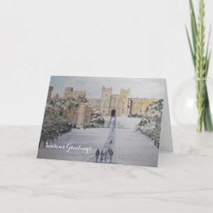 Tarjeta Festiva Saludos de temporada en el Castillo de Windsor