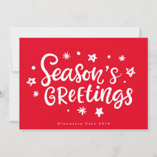 Tarjeta Festiva Saludos de temporada en texto blanco