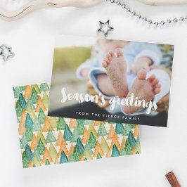 Tarjeta Festiva Saludos de temporada Familia Moderna Foto 