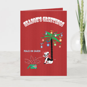 Tarjeta Festiva Saludos de temporada/Felices fiestas - Paz en la T