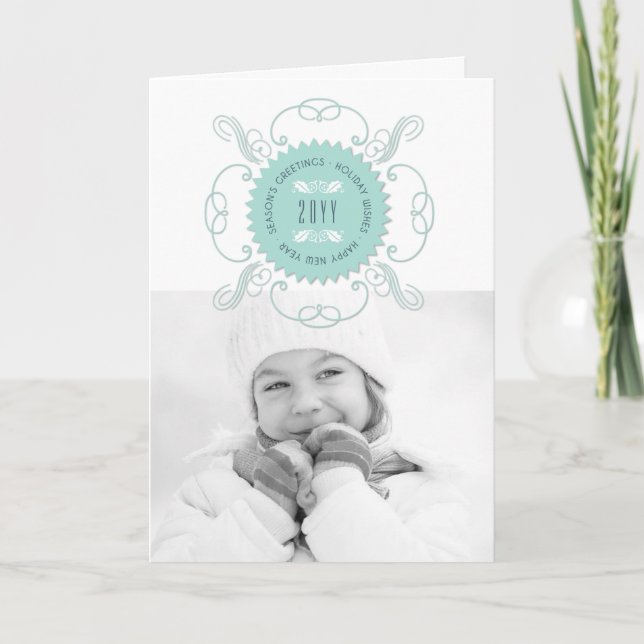 Tarjeta Festiva Saludos de temporada Feliz Año Nuevo foto del sell (Anverso)