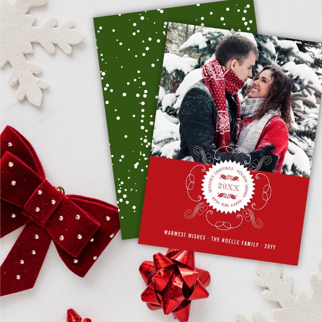 Tarjeta Festiva Saludos de temporada feliz foto del sello rojo de  (Subido por el creador)