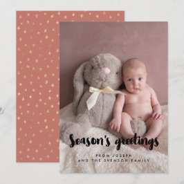 Tarjeta Festiva Saludos de temporada Foto de Familia Moderna
