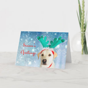 Tarjeta Festiva Saludos de temporada Mascota Labrador