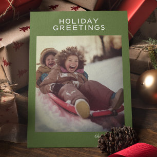 Tarjeta Festiva Saludos de temporada moderna foto de firma Minimal