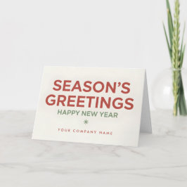 Tarjeta Festiva Saludos de Temporada Modernista Retro Script