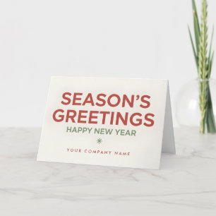 Tarjeta Festiva Saludos de Temporada Modernista Retro Script