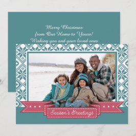 Tarjeta Festiva Saludos de temporada. Navidades de fotografía pers