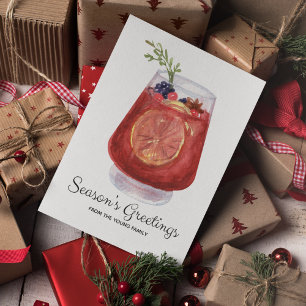 Tarjeta Festiva Saludos de temporada: Navidades de la bebida acuát