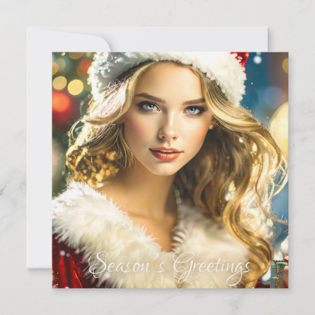 Tarjeta Festiva Saludos de temporada - Navidades nostálgicos (Anverso)