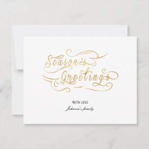 Tarjeta Festiva Saludos de temporada (ORO)
