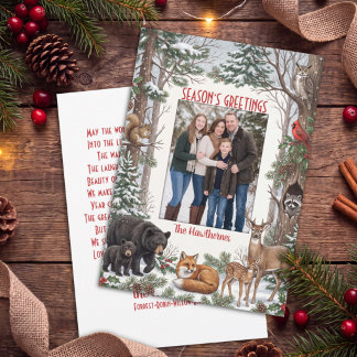 Tarjeta Festiva Saludos de temporada para la familia de animales d