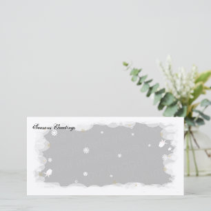 Tarjeta Festiva Saludos de Temporada Rosas Blancas