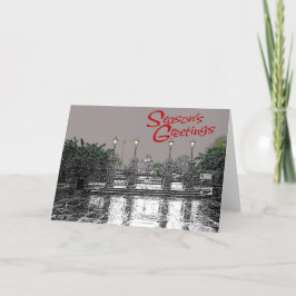 Tarjeta Festiva Saludos de Temporadas de Jackson Square Tres