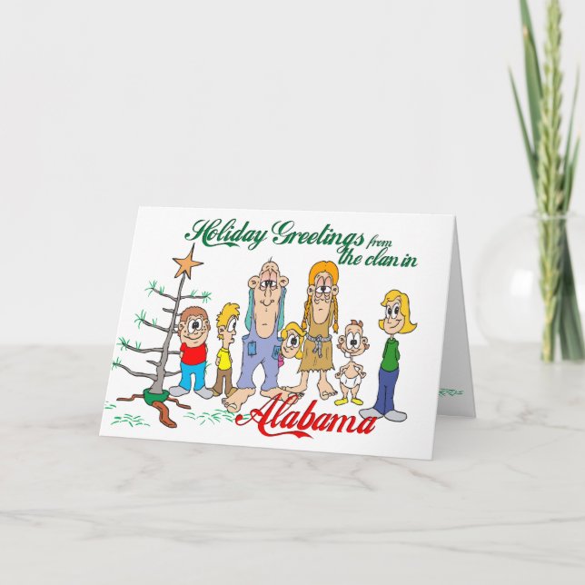 Tarjeta Festiva Saludos de vacaciones de Alabama (Anverso)