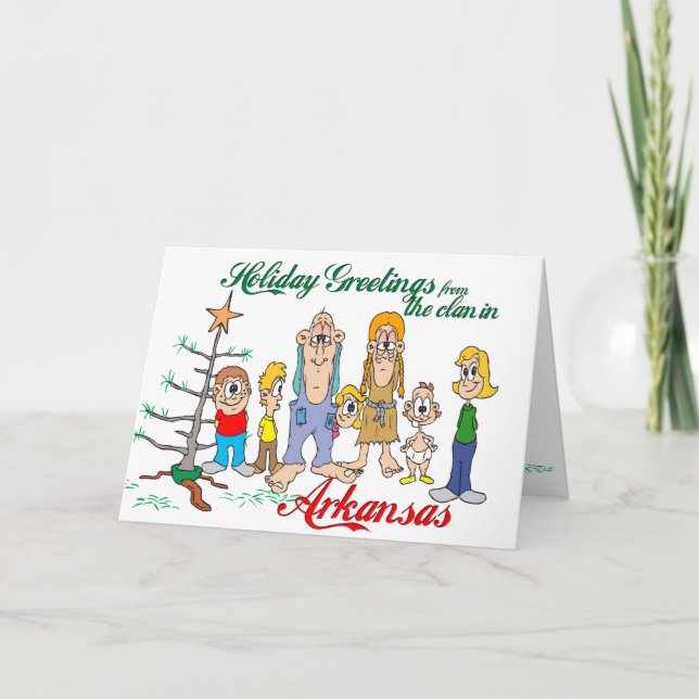 Tarjeta Festiva Saludos de vacaciones de Arkansas (Anverso)