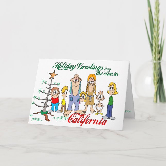 Tarjeta Festiva Saludos de vacaciones de California (Anverso)
