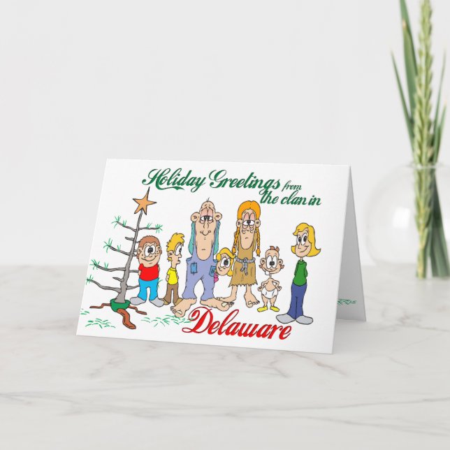 Tarjeta Festiva Saludos de vacaciones de Delaware (Anverso)