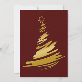 Tarjeta Festiva saludos de vacaciones de negocios en rojo y oro