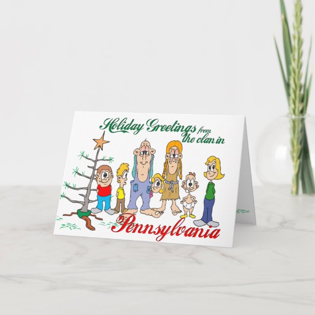 Tarjeta Festiva Saludos de vacaciones de Pensilvania (Anverso)