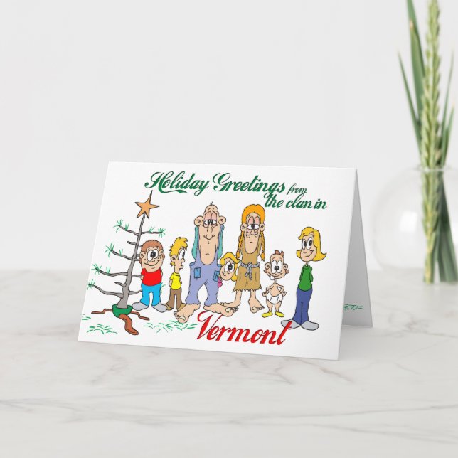 Tarjeta Festiva Saludos de vacaciones de Vermont (Anverso)