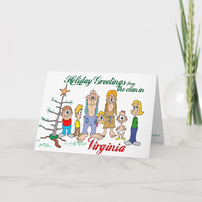 Tarjeta Festiva Saludos de vacaciones de Virginia (Anverso)