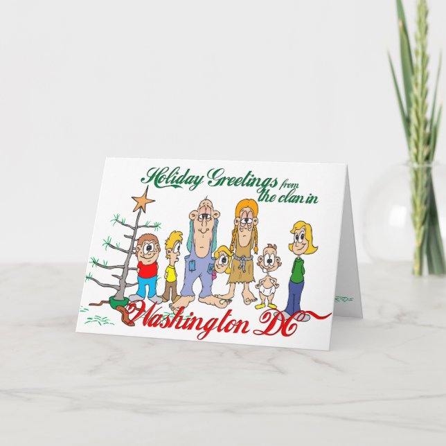 Tarjeta Festiva Saludos de vacaciones desde DC (Anverso)