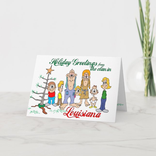 Tarjeta Festiva Saludos de vacaciones desde Luisiana (Anverso)