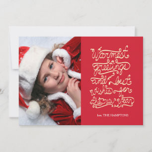 Tarjeta Festiva saludos de vacaciones escritos a mano