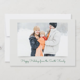 Tarjeta Festiva Saludos de vacaciones fotográficos simples y elega