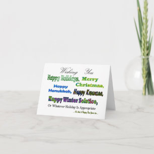 Tarjeta Festiva Saludos de vacaciones múltiples verdes