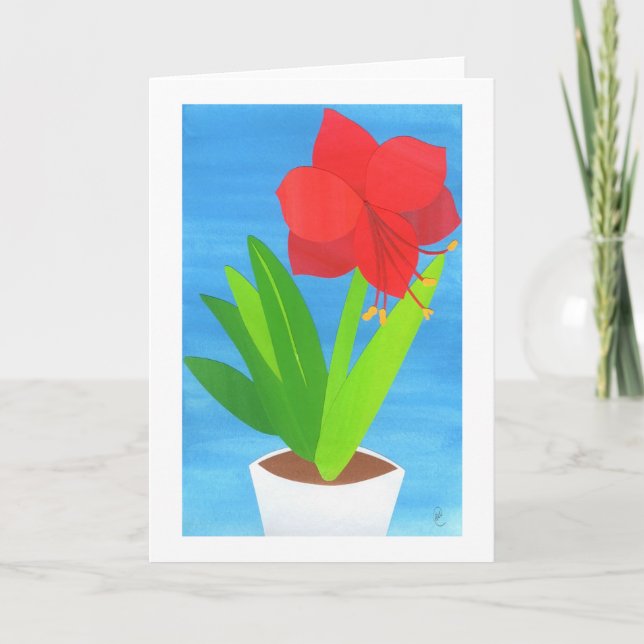 Tarjeta Festiva Saludos del Amaryllis (Anverso)