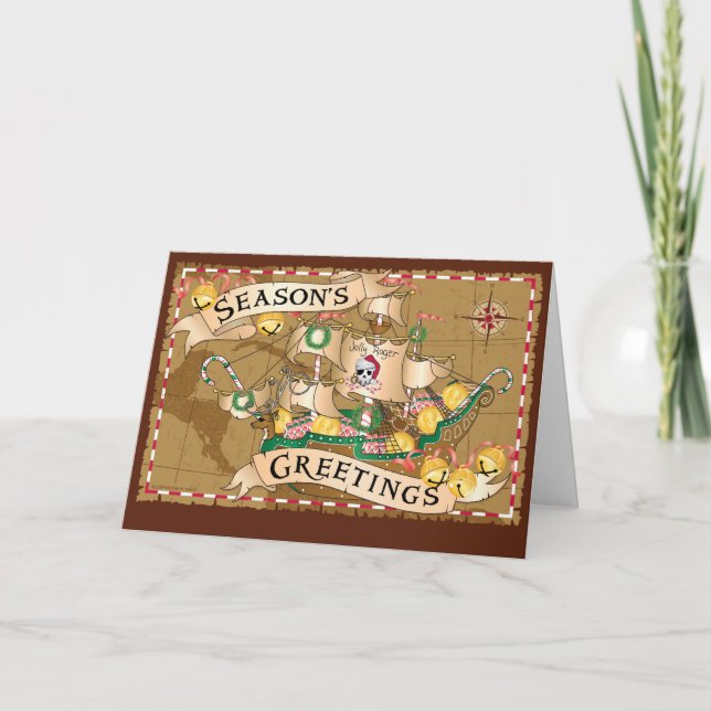 Tarjeta Festiva Saludos del pirata (Anverso)